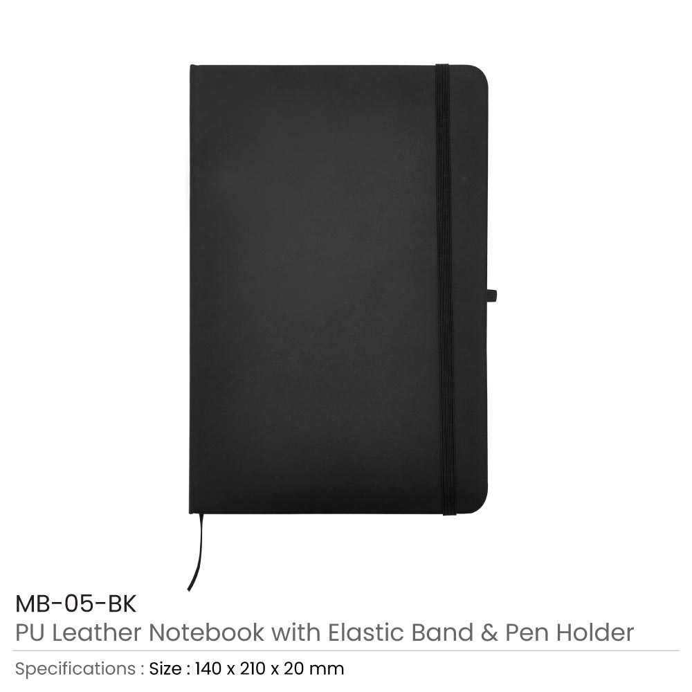 A5 PU Leather Notebooks with Elastic Band, Calendar, Pen Holder thumbnail