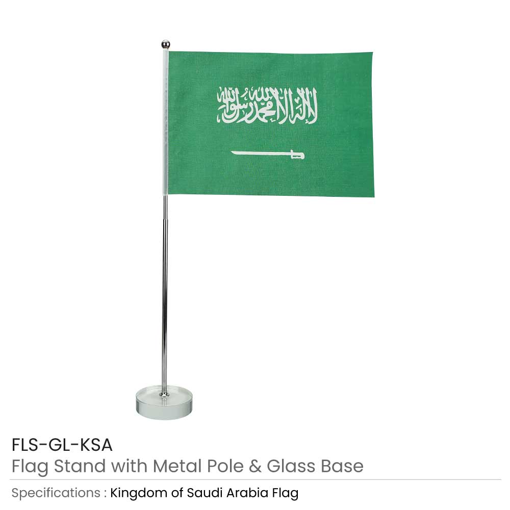 Flag with Metal Pole & Clear Glass Round Base thumbnail