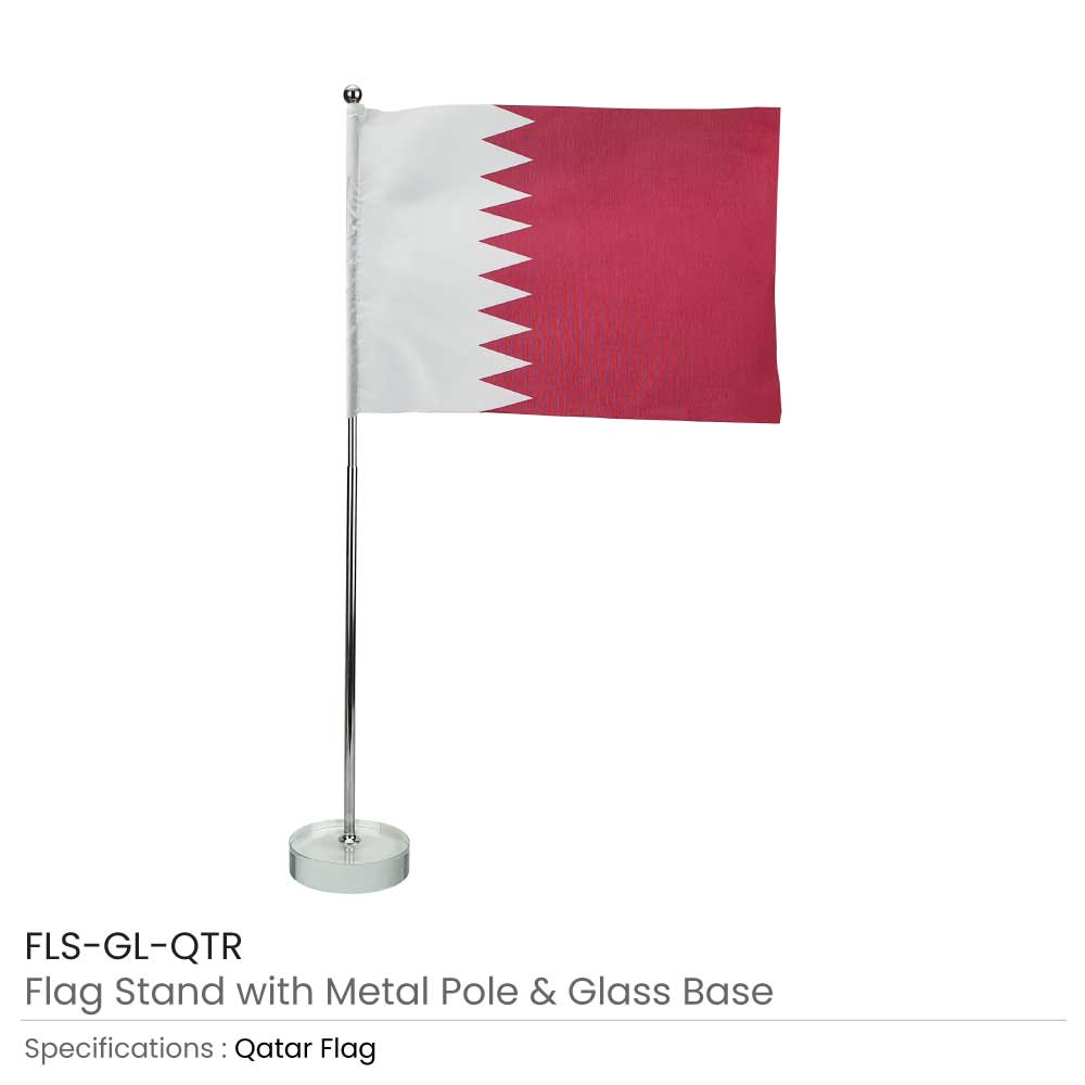 Flag with Metal Pole & Clear Glass Round Base thumbnail
