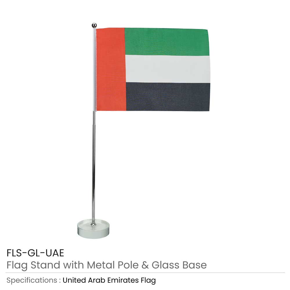 Flag with Metal Pole & Clear Glass Round Base thumbnail
