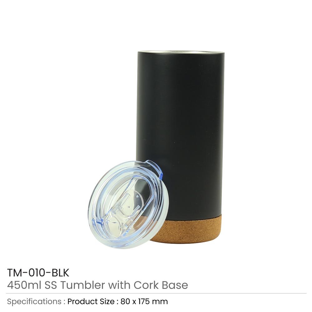 Travel Tumbler with Cork Base 450ml Stainless Steel thumbnail