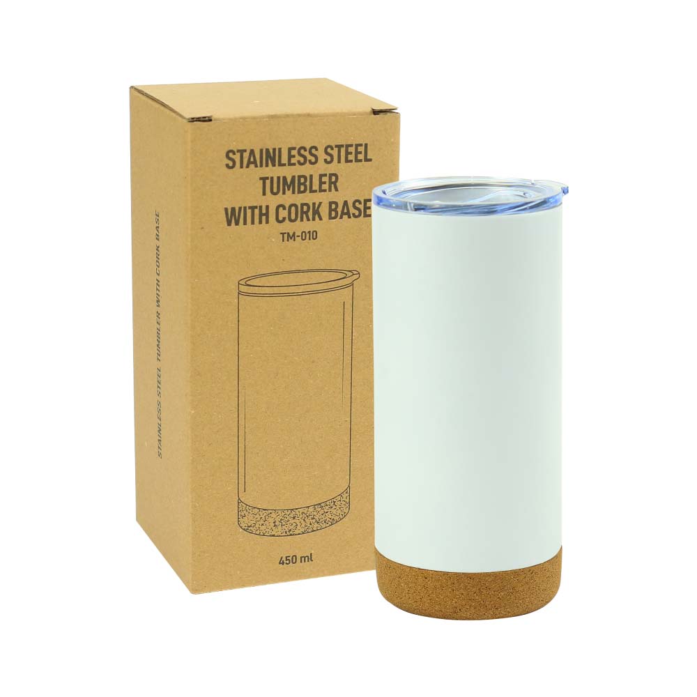 Travel Tumbler with Cork Base 450ml Stainless Steel thumbnail